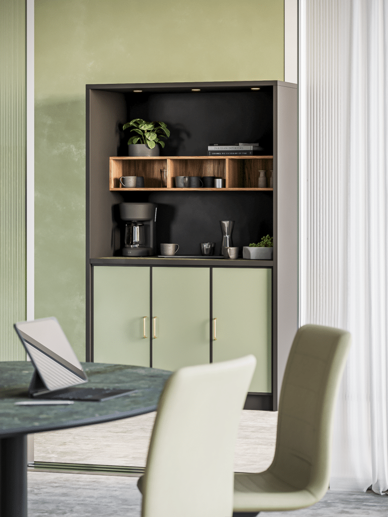 Kaffestation Quadro i grøn i kontor