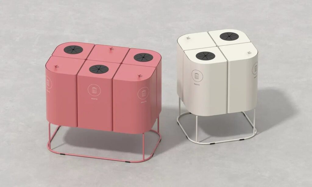 Affaldssortering KLOSS Small i Old pink på benstativ