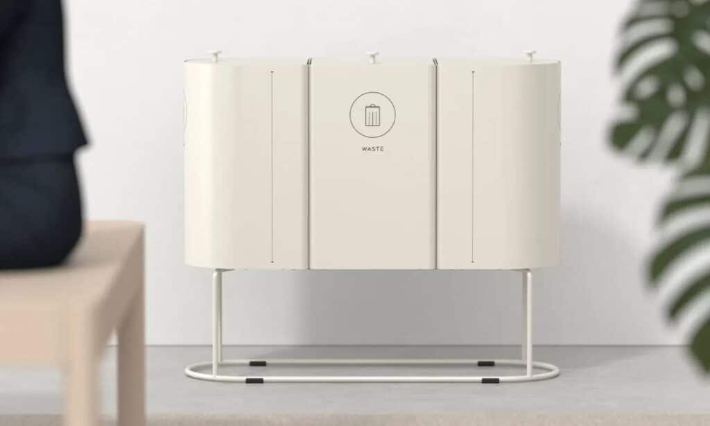 Affaldssortering KLOSS Small i Pearl white på benstativ