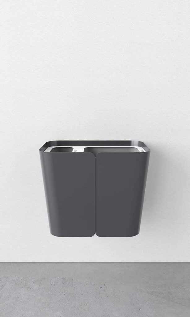 Affaldsspand Hold i Anthracite væghængt