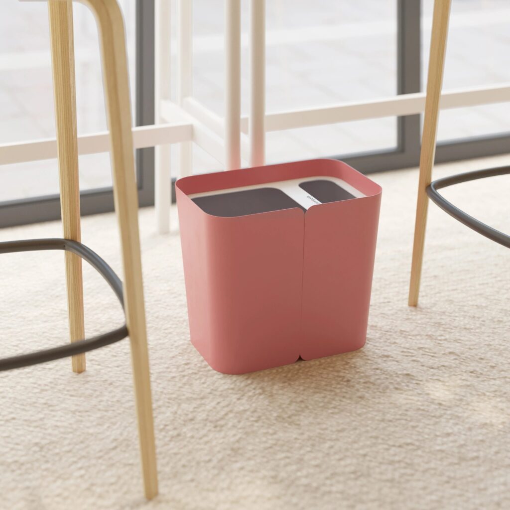 Affaldsspand Hold i Old pink ved vindue