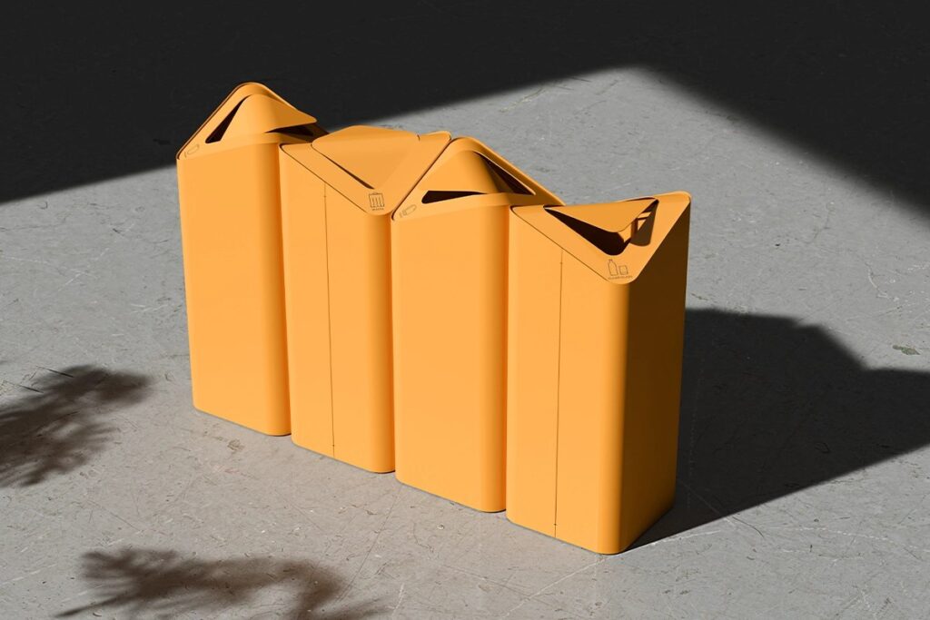 Affaldsspand Wavy i Saffron, gruppe med svungne toppe