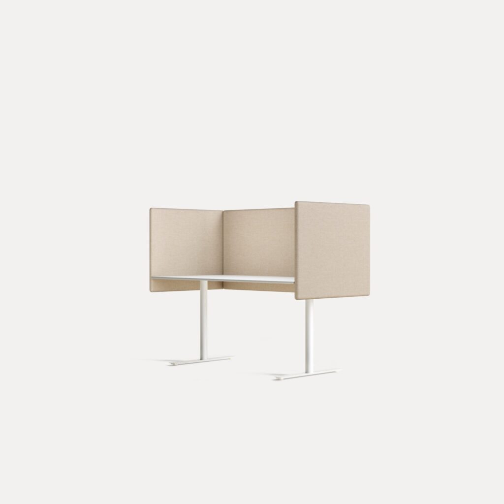 Bordskærm Dezibel Arched i beige med sidepaneler