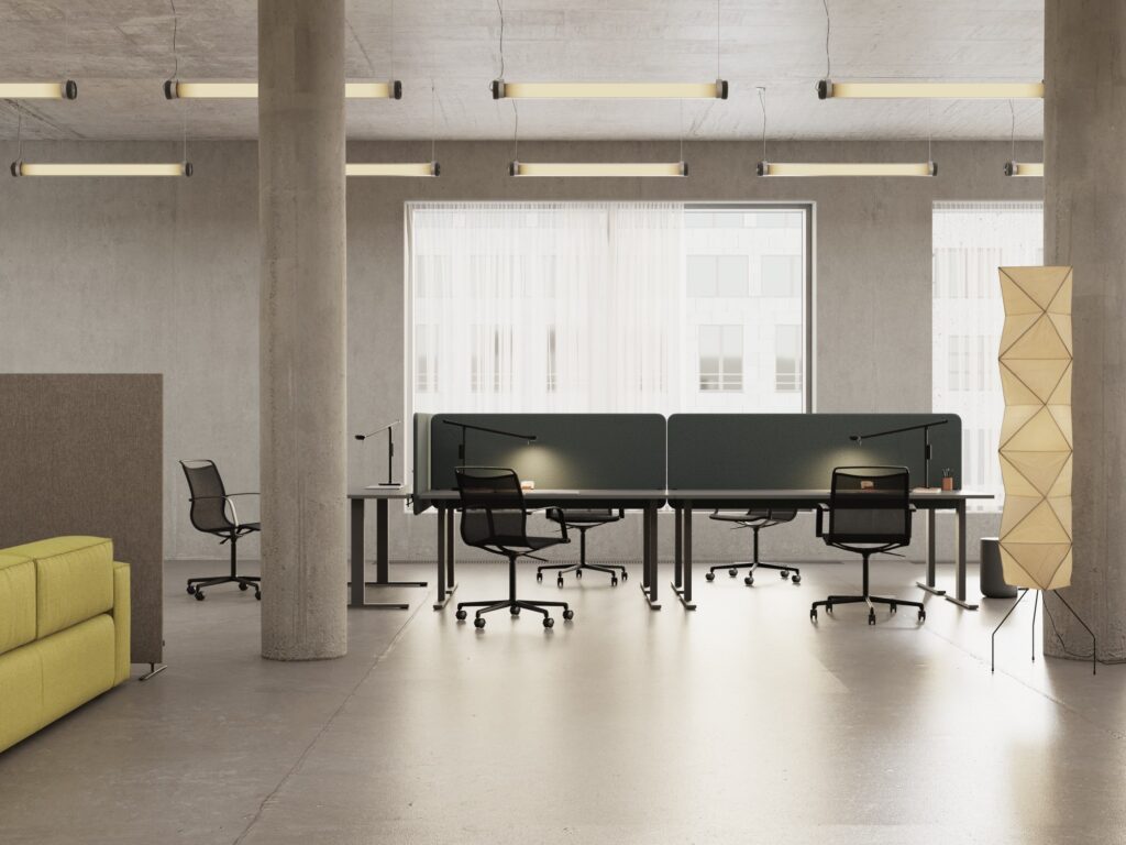 Bordskærm Softline på dobbelt arbejdsplads