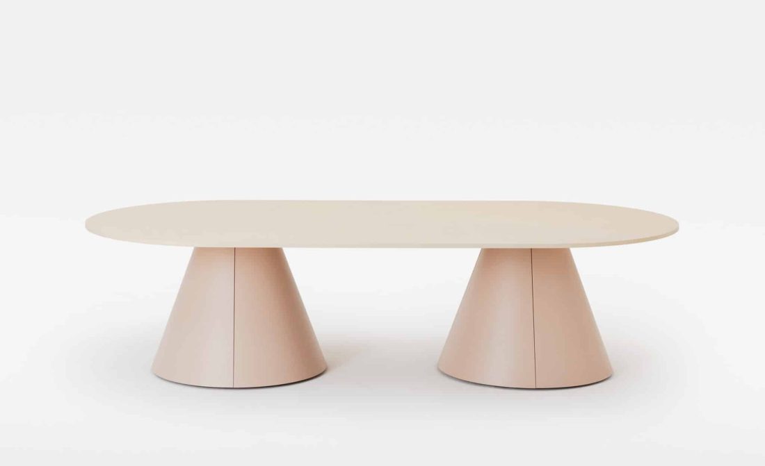 Cone bord ovalt i rosa