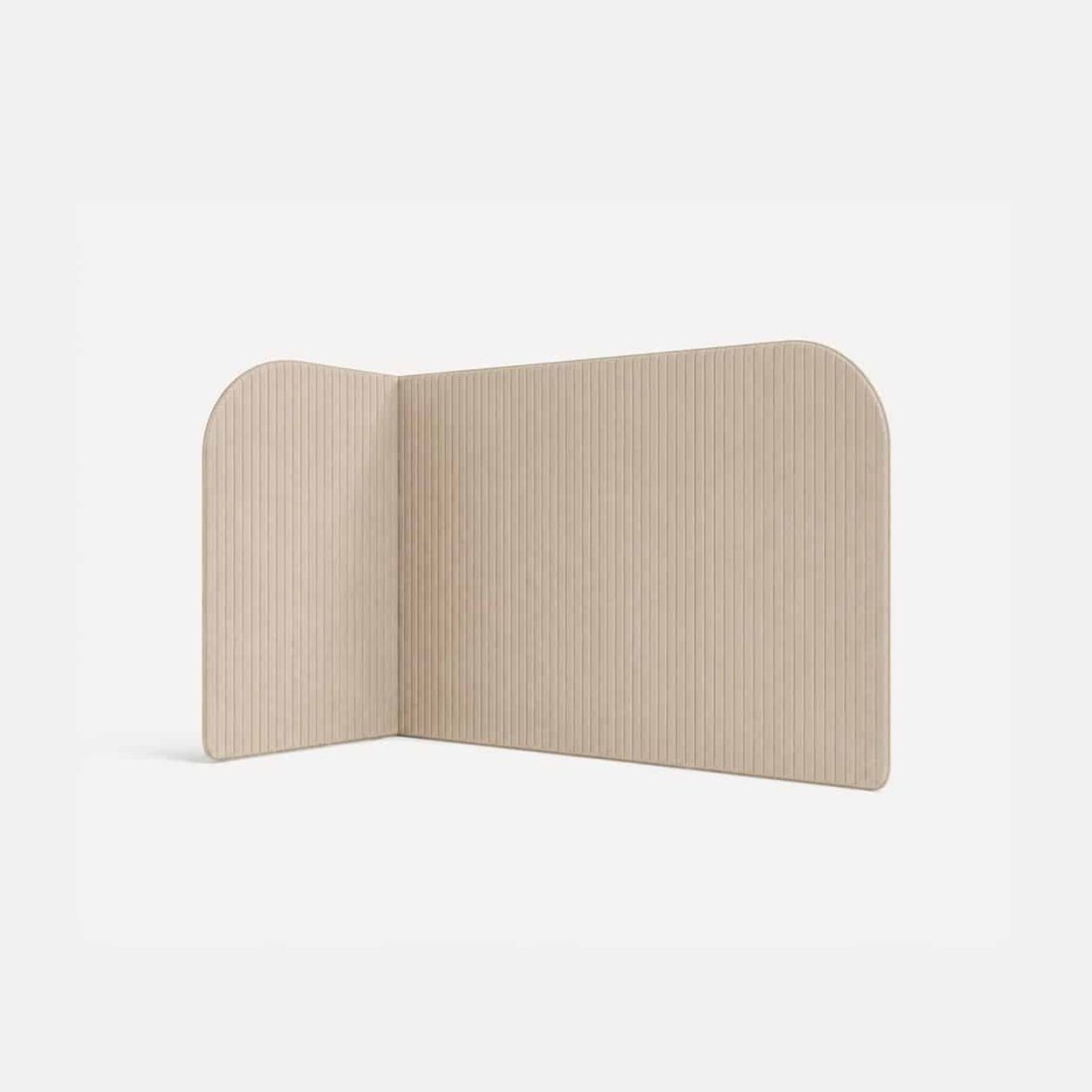Gulvskærm Focus Straight i beige, set forfra