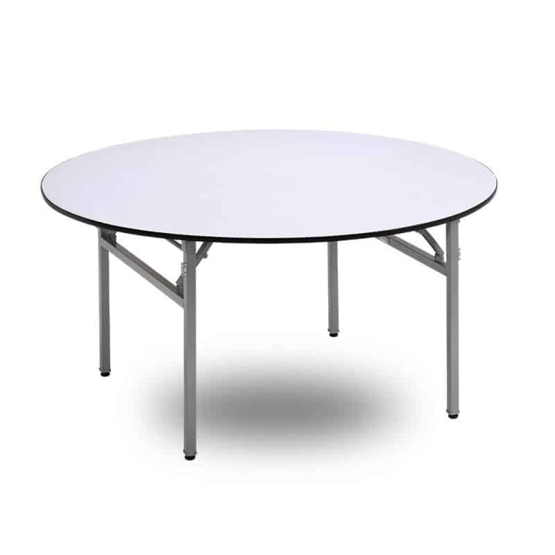Klapbord Bankett rundt med hvid laminatplade