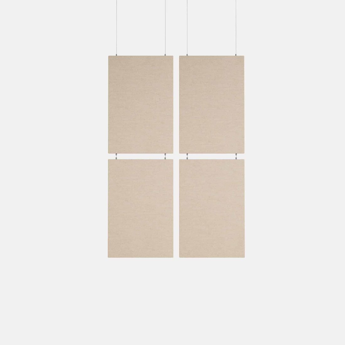 Lofthængt skærm Dezibel i beige, fire paneler