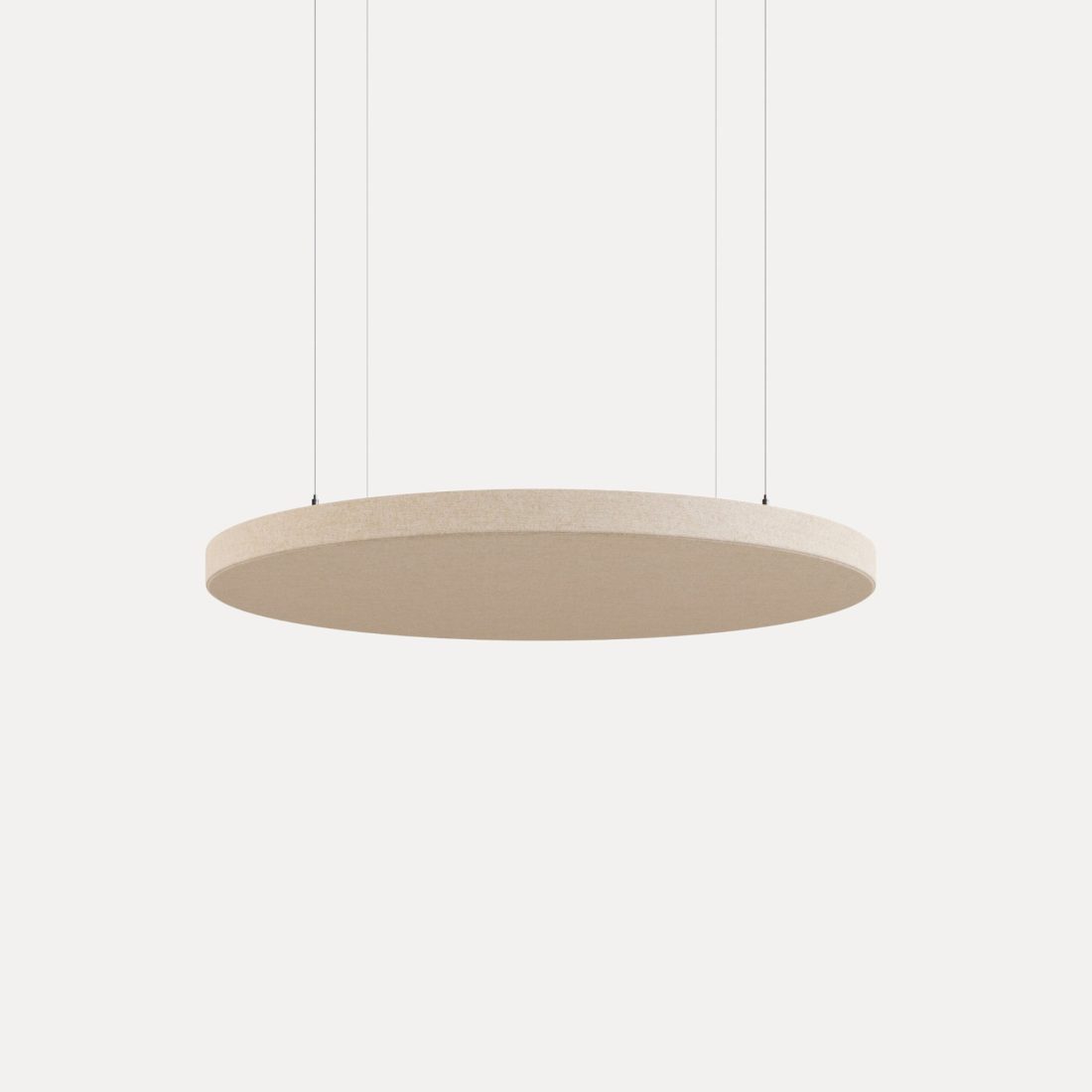 Loftpanel Dezibel i beige, rundt panel i wirer
