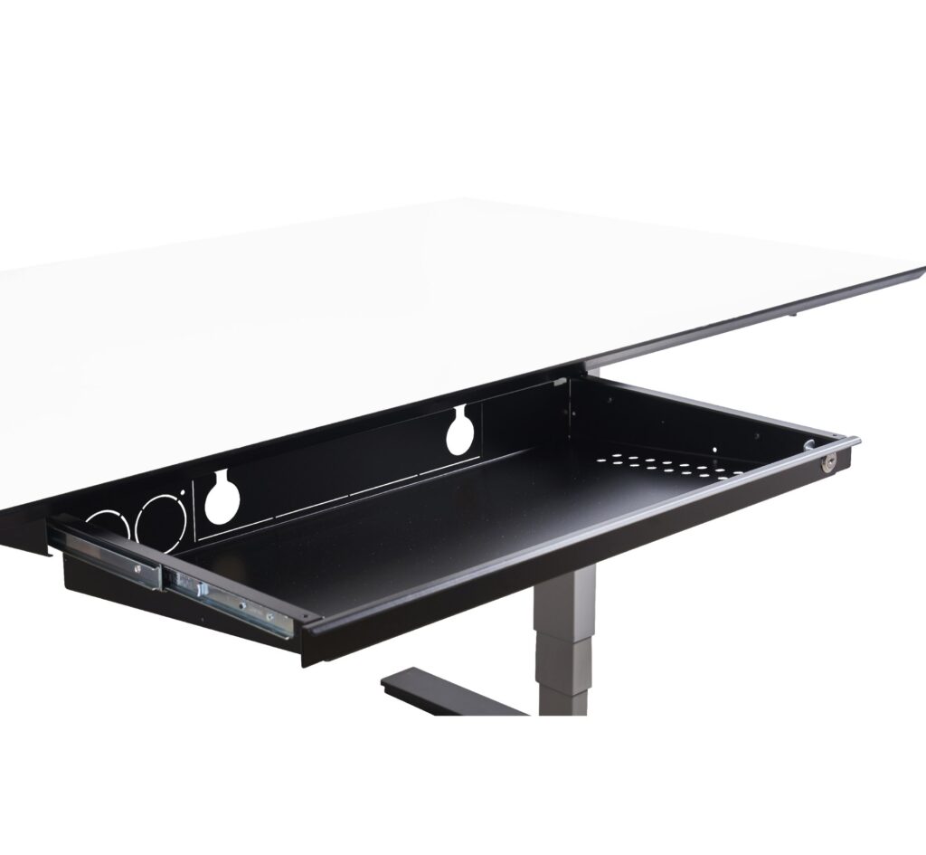 Laptopskuffe Extra monteret under bordplade, åben