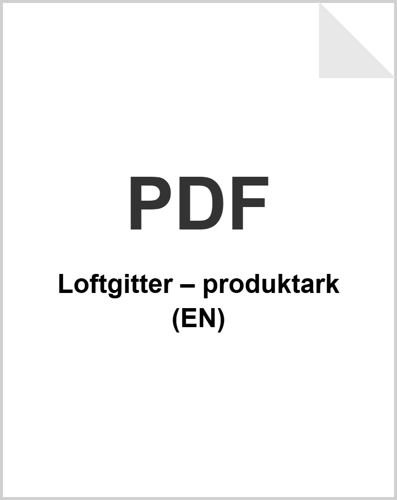 Loftgitter – produktark (EN) som PDF