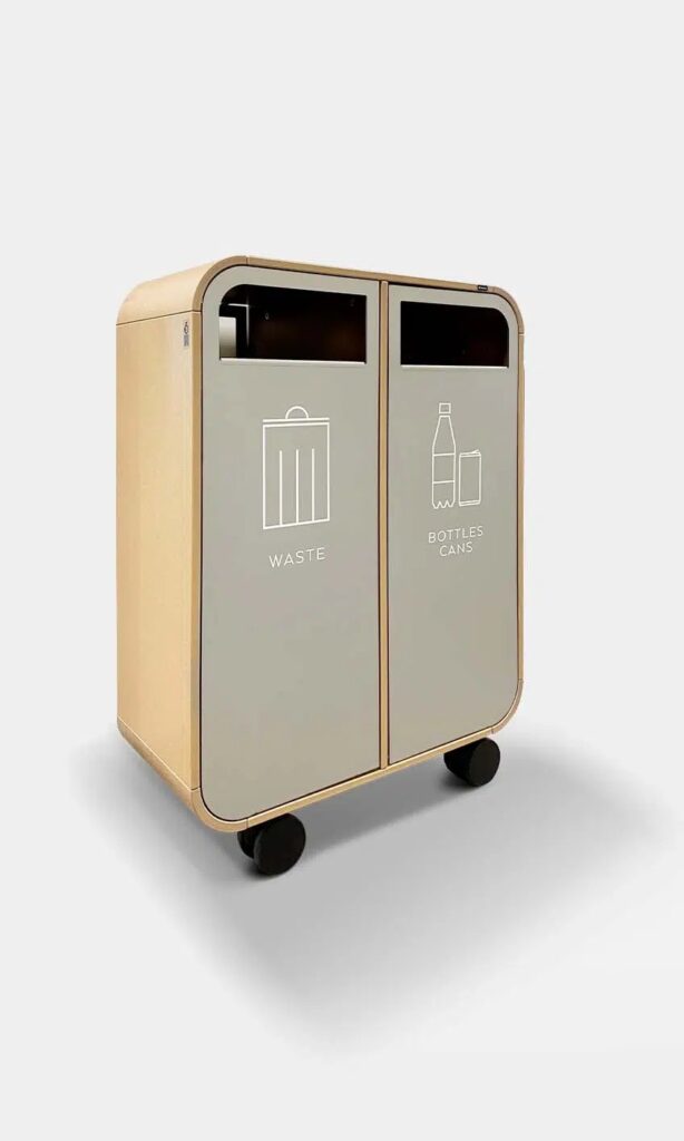 Mobil affaldsstation Cloud i Pearl white, set fra siden