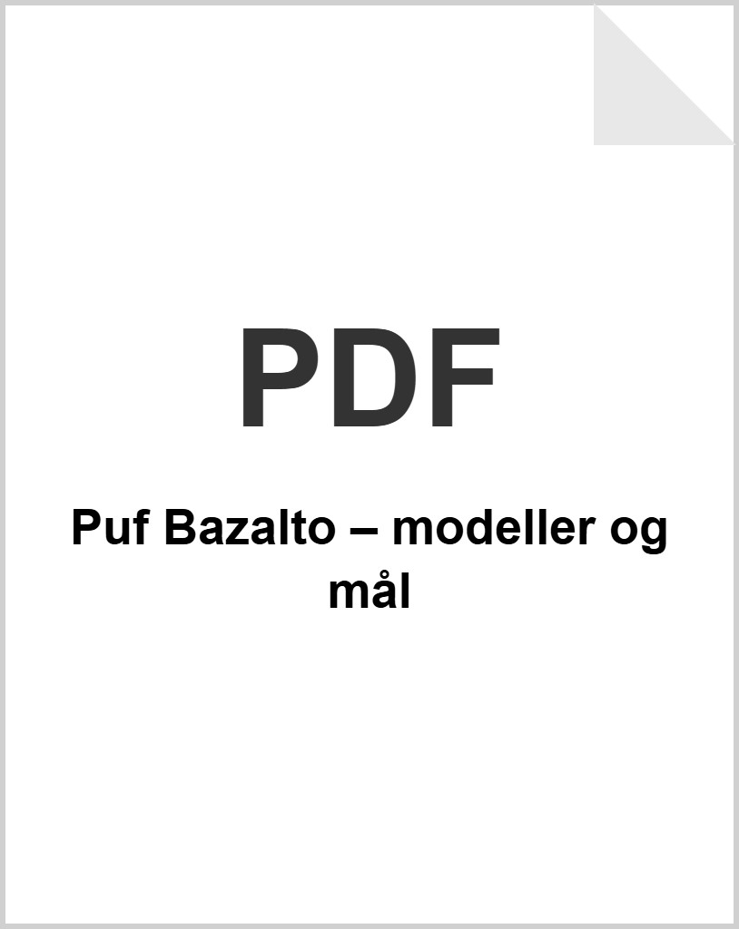 Puf Bazalto – modeller og mål som PDF